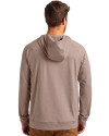 Tennessee Titans Monochromatic Cutter & Buck Adapt Recycled Soft Knit Stretch Mens Heathered Hooded Pullover Mushroom Heather Back Thumbnail Image