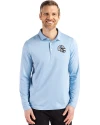 Tennessee Titans NFL Helmet -  Cutter & Buck Coastline Recycled Double Peached Mens Long Sleeve Polo Atlas Light Blue Front Thumbnail Image