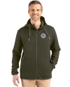 Tennessee Titans Mono -  Cutter & Buck Roam Recycled Buttery-Soft Knit Mens Full Zip Hooded Jacket Poplar Front Thumbnail Image