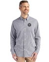 Tennessee Titans Mono -  Cutter & Buck Skyline Recycled Gingham Mens Long Sleeve Button Down  Dress Shirt Black/White Front Thumbnail Image