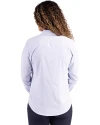 Tennessee Titans -  Cutter & Buck Skyline Recycled Pinstripe Womens Long Sleeve Spread Collar Dress Shirt Pale Blue/White Back Thumbnail Image