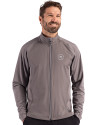 Missouri Golf Assn Partner Shop Cutter & Buck Adapt Recycled Soft Knit Stretch Mens Hybrid Full Zip Jacket Elemental Grey Front Thumbnail Image