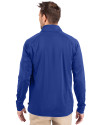 Missouri Golf Assn Partner Shop Cutter & Buck Adapt Recycled Soft Knit Stretch  Mens Quarter Zip Pullover Tour Blue Back Thumbnail Image