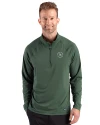 Missouri Golf Assn Partner Shop Cutter & Buck Prospect Recycled Featherlight Stretch Mens Quarter Zip Hunter Green Front Thumbnail Image