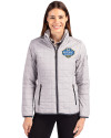 UCLA Bruins 2026 NCAA Women's Basketball National Champions Cutter & Buck Rainier Recycled Insulated Puffer Womens Full Zip Jacket Polished Medium Gray Front Thumbnail Image