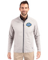 UCLA Bruins 2026 NCAA Women's Basketball National Champions Cutter & Buck Adapt Recycled Soft Knit Stretch Mens Hybrid Full Zip Jacket Polished Medium Gray Front Thumbnail Image
