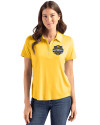 Michigan Wolverines 2026 NCAA Men's Basketball National Champions Cutter & Buck Coastline Recycled Double Peached Womens Polo College Gold Front Thumbnail Image