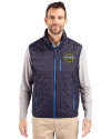 Michigan Wolverines 2026 NCAA Men's Basketball National Champions Cutter & Buck Rainier Recycled Insulated Puffer Mens Full Zip Vest Dark Navy Front Thumbnail Image