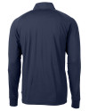 Michigan Wolverines 2026 NCAA Men's Basketball National Champions Cutter & Buck Adapt Recycled Soft Knit Stretch  Mens Big & Tall Quarter Zip Pullover Navy Blue Mannequin Back Thumbnail Image