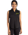 George Mason Patriots College Vault Cutter & Buck Forge Recycled Four-Way Stretch Womens Sleeveless Polo Black Front Thumbnail Image