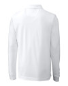 Los Angeles Chargers Cutter & Buck Advantage Recycled Cotton-Blend Pique Mens Big & Tall Long Sleeve Polo White Mannequin Back Thumbnail Image