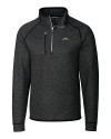 Los Angeles Chargers Cutter & Buck Mainsail Sweater-Knit Mens Half Zip Jacket Charcoal Heather Mannequin Thumbnail Image