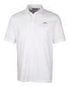 Los Angeles Chargers Cutter & Buck Advantage Tri-Blend Jersey Mens Big and Tall Pocket Polo White Mannequin Thumbnail Image