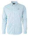 Los Angeles Chargers Cutter & Buck Versatech Pinstripe Stretch Mens Long Sleeve Dress Shirt Atlas Light Blue Mannequin Thumbnail Image