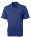 Los Angeles Chargers Cutter & Buck Virtue Recycled Featherlight Pique Mens Polo Tour Blue Mannequin Thumbnail Image