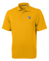Los Angeles Chargers NFL Helmet Cutter & Buck Virtue Recycled Featherlight Pique Mens Polo College Gold Mannequin Thumbnail Image