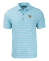 Los Angeles Chargers NFL Helmet Cutter & Buck Forge Recycled Heather Stripe Four-Way Stretch Mens Big & Tall Polo Atlas Heather Mannequin Thumbnail Image