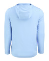 Los Angeles Chargers Cutter & Buck Coastline Recycled Double Peached Mens Hooded Pullover Atlas Light Blue Mannequin Back Thumbnail Image