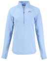 Los Angeles Chargers Cutter & Buck Peshastin Recycled GridFleece Womens Half Zip Pullover​ Atlas Heather Mannequin Thumbnail Image