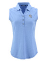View image 3: Los Angeles Chargers NFL Helmet Cutter & Buck Forge Recycled Four-Way Stretch Womens Sleeveless Polo Dark Atlas Heather Mannequin