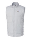 Los Angeles Chargers Cutter & Buck Stealth Recycled Hybrid Quilted Mens Windbreaker Vest Polished Medium Gray Mannequin Thumbnail Image