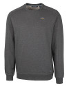 View image 1: Los Angeles Chargers Cutter & Buck Saturday Cotton Blend Mens Crew Neck Sweatshirt Charcoal Heather Mannequin