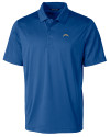 Los Angeles Chargers Cutter & Buck Prospect Epic Confidence Recycled Textured Stretch Mens Big & Tall Polo Tour Blue Mannequin Thumbnail Image