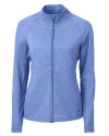 Los Angeles Chargers Cutter & Buck Adapt Recycled Soft Knit Stretch Womens Heathered Full Zip Jacket Tour Blue Heather Mannequin Thumbnail Image