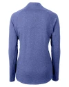 Los Angeles Chargers Cutter & Buck Adapt Recycled Soft Knit Stretch Womens Heathered Full Zip Jacket Tour Blue Heather Mannequin Back Thumbnail Image