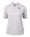Los Angeles Chargers NFL Helmet Cutter & Buck Virtue Recycled Stripe Featherlight Pique Womens Half Zip Polished Medium Gray Mannequin Thumbnail Image