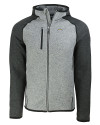Los Angeles Chargers Cutter & Buck Mainsail Sweater-Knit Mens Full Zip Hooded Jacket Polished Heather/Charcoal Heather Mannequin Thumbnail Image