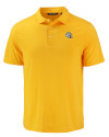 Los Angeles Chargers NFL Helmet Cutter & Buck Coastline Recycled Double Peached Mens Polo College Gold Mannequin Thumbnail Image