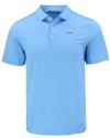 Los Angeles Chargers Cutter & Buck Coastline Recycled Double Peached Mens Polo Atlas Light Blue Mannequin Thumbnail Image
