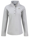 Los Angeles Chargers Cutter & Buck Hunts Point Recycled Fleece Womens Hybrid Snap Placket Pullover Polished Medium Gray Mannequin Thumbnail Image
