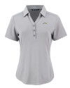 Los Angeles Chargers Cutter & Buck Forge Recycled Four-Way Stretch Womens Polo Polished Medium Gray Mannequin Thumbnail Image