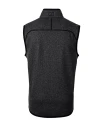 Los Angeles Chargers Cutter & Buck Mainsail Sweater-Knit Mens Full Zip Vest Charcoal Heather Mannequin Back Thumbnail Image