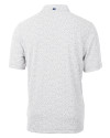 Los Angeles Chargers Cutter & Buck Virtue Recycled Botanical Print Featherlight Pique Mens  Polo Polished Medium Gray Mannequin Back Thumbnail Image
