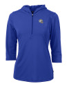 Los Angeles Chargers NFL Helmet Cutter & Buck Virtue Recycled Featherlight Pique Womens Half Zip Hooded Pullover Tour Blue Mannequin Thumbnail Image