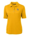 Los Angeles Chargers NFL Helmet Cutter & Buck Virtue Recycled Featherlight Pique Womens Polo College Gold Mannequin Thumbnail Image