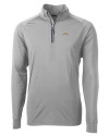 Los Angeles Chargers Cutter & Buck Adapt Recycled Soft Knit Stretch  Mens Big & Tall Quarter Zip Pullover Polished Medium Gray Mannequin Thumbnail Image
