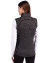 Los Angeles Chargers Cutter & Buck Mainsail Sweater-Knit Womens Full Zip Vest Charcoal Heather Back Thumbnail Image