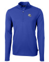 Los Angeles Chargers NFL Helmet Cutter & Buck Virtue Recycled Featherlight Pique Mens Big & Tall Quarter Zip Pullover Tour Blue Mannequin Thumbnail Image