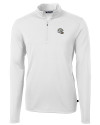 Los Angeles Chargers NFL Helmet Cutter & Buck Virtue Recycled Featherlight Pique Mens Big & Tall Quarter Zip Pullover White Mannequin Thumbnail Image
