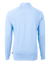 Los Angeles Chargers NFL Helmet Cutter & Buck Adapt Recycled Soft Knit Stretch Mens Heathered Quarter Zip Pullover  Atlas Heather Mannequin Back Thumbnail Image