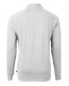 Los Angeles Chargers NFL Helmet Cutter & Buck Adapt Recycled Soft Knit Stretch Mens Heathered Quarter Zip Pullover  Polished Heather Mannequin Back Thumbnail Image