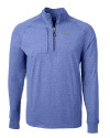 Los Angeles Chargers Cutter & Buck Adapt Recycled Soft Knit Stretch Mens Heathered Quarter Zip Pullover  Tour Blue Heather Mannequin Thumbnail Image