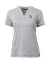 Los Angeles Chargers NFL Helmet Cutter & Buck Forge Recycled Four-Way Stretch Heathered Womens Blade Top Polished Heather Mannequin Thumbnail Image