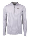 Los Angeles Chargers Cutter & Buck Virtue Recycled Micro Stripe Featherlight Pique Mens Big & Tall Quarter Zip Pullover Polished/White Mannequin Thumbnail Image