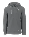Los Angeles Chargers NFL Helmet Cutter & Buck Roam Recycled Buttery-Soft Knit Mens Half Zip Hooded Pullover Elemental Grey Mannequin Thumbnail Image