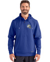 Los Angeles Chargers NFL Helmet Cutter & Buck Roam Recycled Buttery-Soft Knit Mens Half Zip Hooded Pullover Tour Blue Front Thumbnail Image